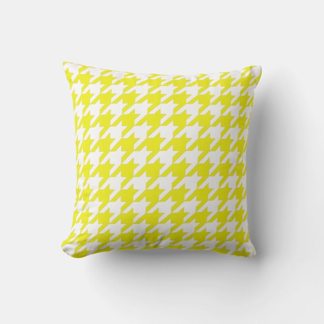 Lemon Elegant Houndstooth Cushion (Front)