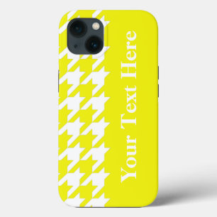 Lemon Elegant Houndstooth with custom text iPhone 13 Case