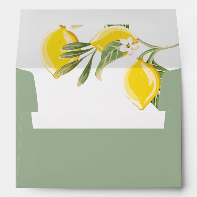Lemon Envelope Rustic Foliage Green Botanical (Back (Bottom))