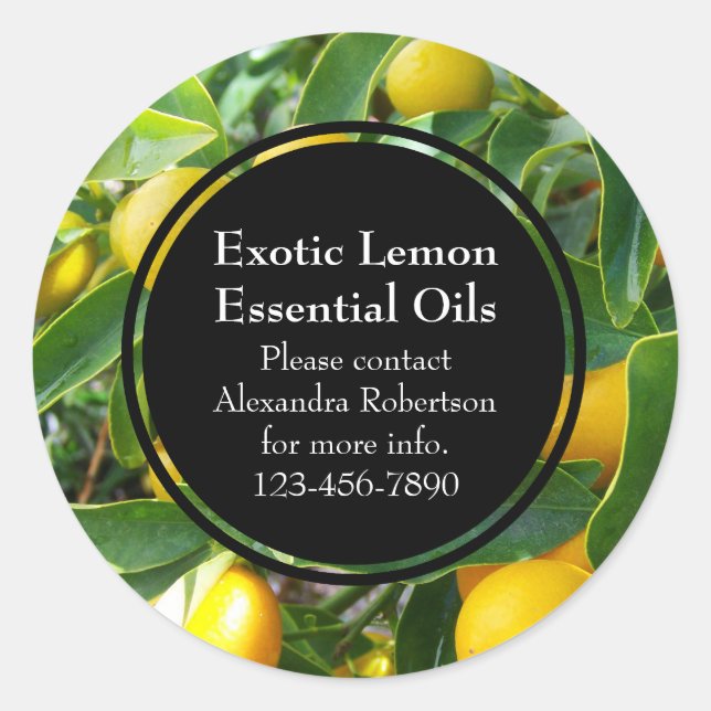 Lemon Essential Oil Business Bottle Label (Front)