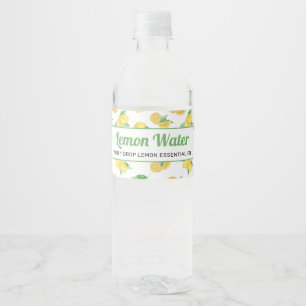Lemon Essential Oil Class Water Bottle Label