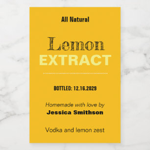 Lemon Extract Modern Label Sticker VLL1rt