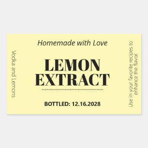 Lemon Extract Modern Label Sticker ZEX_001d