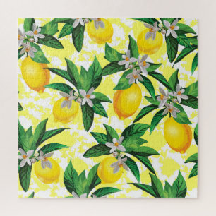 Lemon Fantasy: Creative Floral Pattern Jigsaw Puzzle