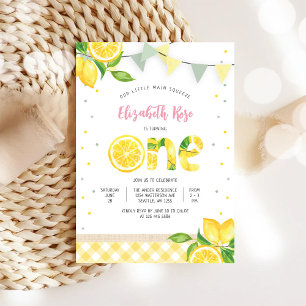 Lemon First Birthday Invitation