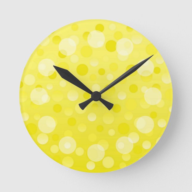 Lemon Fizz 'Bubbles' clock round (Front)