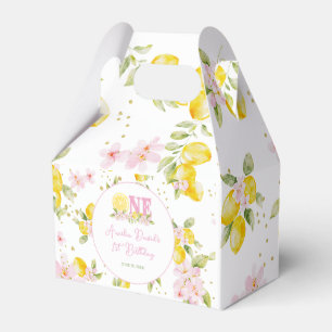 Lemon Floral 1st Birthday Favour Box