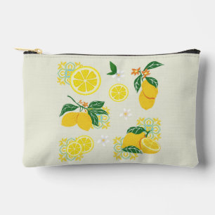 Lemon Floral Accessory Pouch