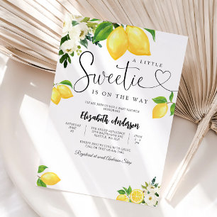 Lemon Floral Baby Shower Invitation
