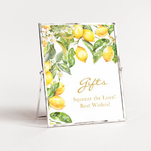 Lemon Floral Bridal Shower Gifts Poster
