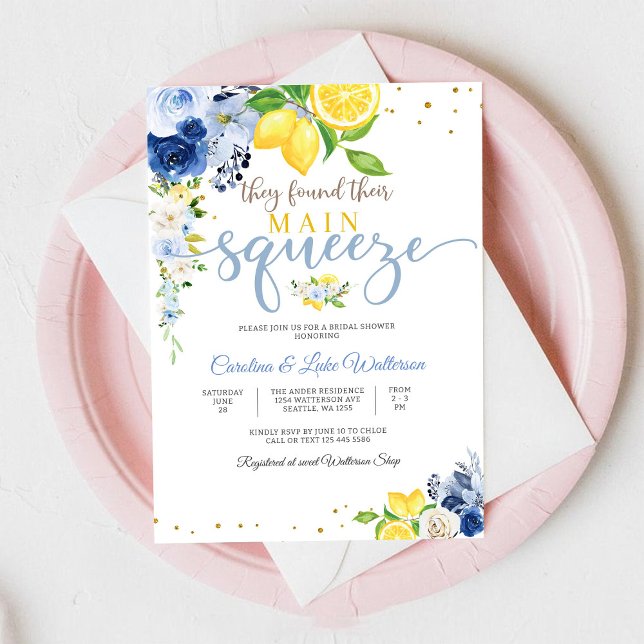 Lemon Floral Bridal Shower Invitation (Creator Uploaded)