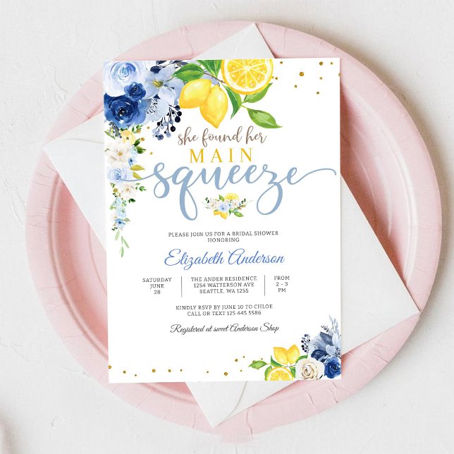 Lemon Floral Bridal Shower Invitation (Creator Uploaded)
