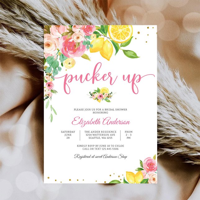 Lemon Floral Bridal Shower Invitation (Creator Uploaded)