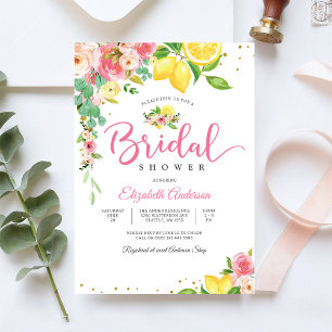 Lemon Floral Bridal Shower Invitation