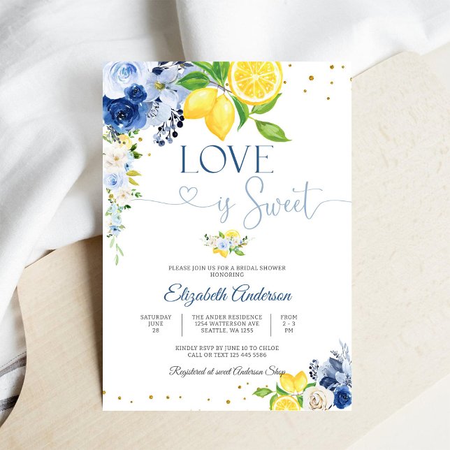 Lemon Floral Bridal Shower Invitation (Creator Uploaded)