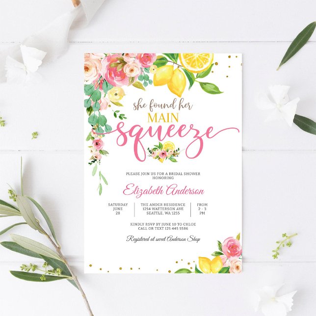 Lemon Floral Bridal Shower Invitation (Creator Uploaded)
