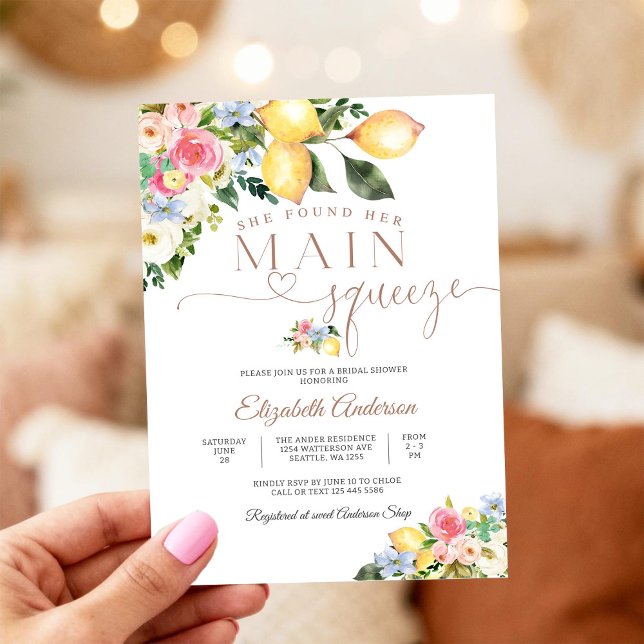Lemon Floral Bridal Shower Invitation (Creator Uploaded)