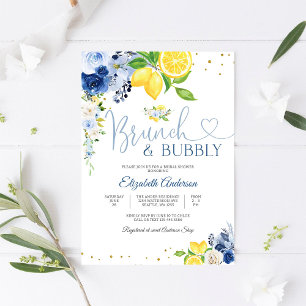 Lemon Floral Bridal Shower Invitation