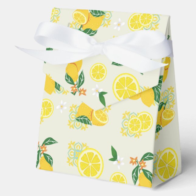 Lemon Floral Favour Box (Front)