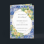 Lemon Floral Greenery Mosaic Geometric Wedding Program<br><div class="desc">Personalise this elegant timeless wedding program with your own wording easily and quickly,  simply press the customise it button to further re-arrange and format the style and placement of the text.  Double sided. The Happy Cat Studio</div>