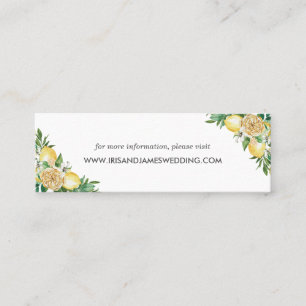 Lemon Floral Greenery Wedding Website Card Mini