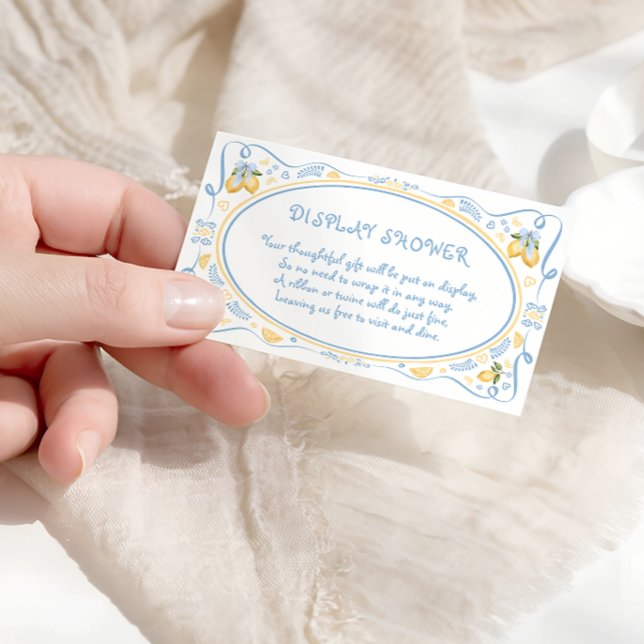 Lemon Floral Italian Bridal Shower Display Shower Enclosure Card (Creator Uploaded)