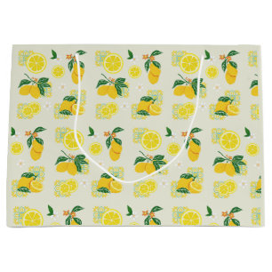 Lemon Floral Large Gift Bag