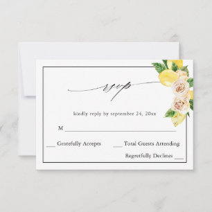 Lemon Floral no Meal RSVP V2 Card