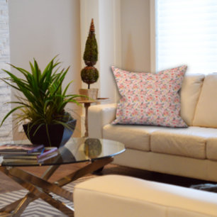 Lemon Floral pink Peony rustic Pattern Cushion