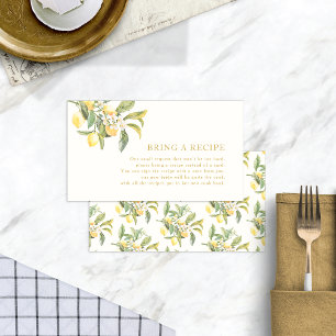 Lemon Floral Recipe Enclosure Card