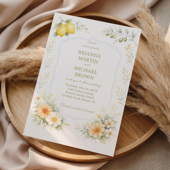 Lemon Floral Soft Elegant Invitation (Creator Uploaded)