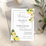Lemon Floral Wedding Invitation<br><div class="desc">Get your guests excited about your wedding with your Lemon Floral Wedding Invitations. Invite everyone to your wedding with a beautiful lemon and floral Wedding Invitation. The Lemons and Cream Florals are hand painted in watercolors. This invitation is great for Summer Weddings and Destination Weddings, especially to Italy. It's as...</div>