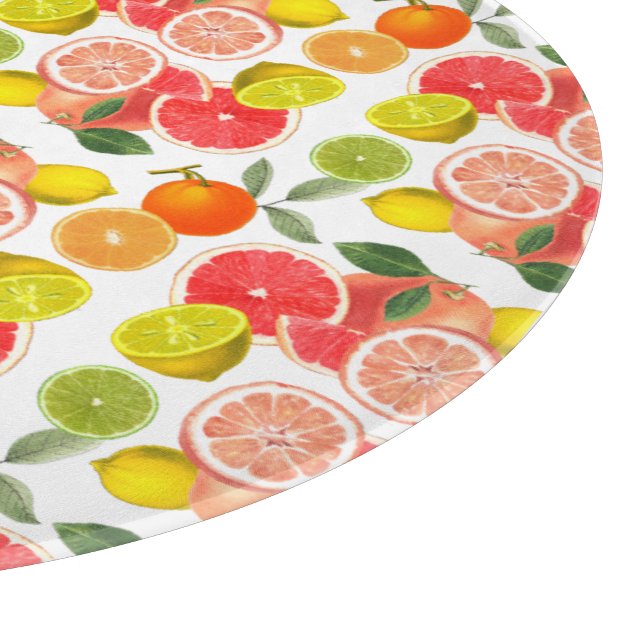 Lemon  Floral white daisy Pattern  Cutting Board (Corner)