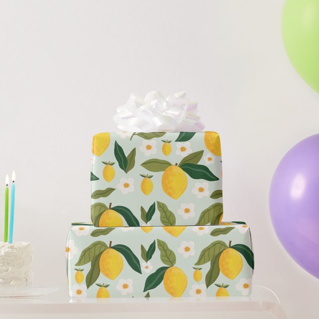 Lemon Flower Greenery Wrapping Paper (Creator Uploaded)