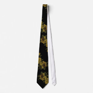 Lemon Flowers on Black Tie