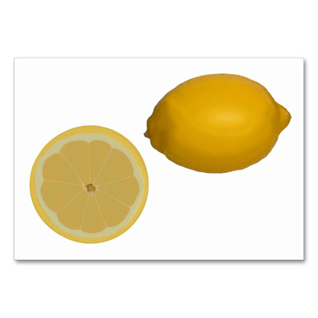 Lemon Food Reading Flashcards for Adults Table Number (Front)