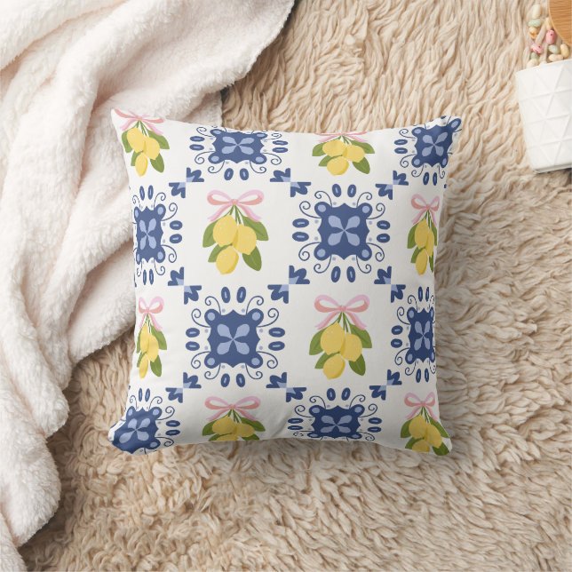 Lemon French Country Tile Elegant Modern Pattern Cushion (Blanket)