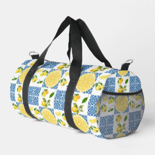 Lemon French Country Tile Elegant Modern Pattern Duffle Bag