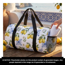 Lemon French Country Tile Pattern Yellow Blue