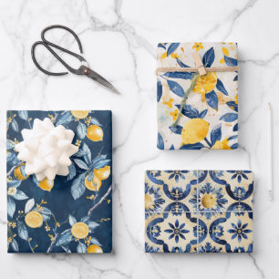 Lemon French Country Wrapping Paper Sheet