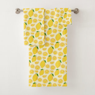 LEMON FRESH FRUIT PATTERN BATH TOWEL SET