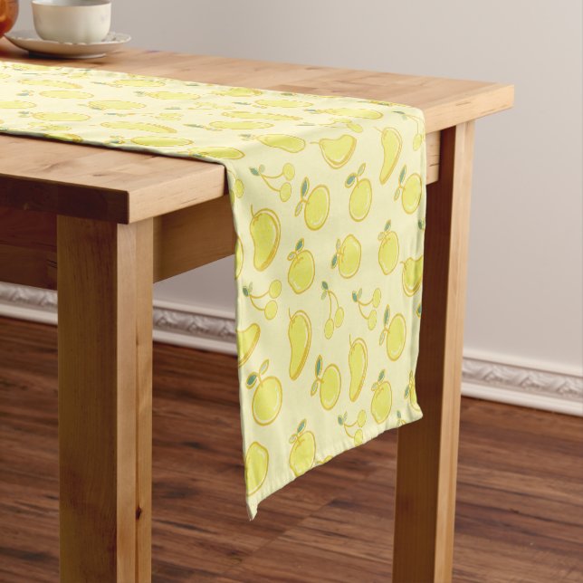 LEMON FRESH FRUIT PATTERN SHORT TABLE RUNNER (In Situ)