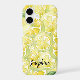 Lemon Fresh: Personalised Watercolor Lemons Phone