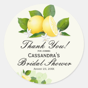 Lemon Fruit Bridal Shower Classic Round Sticker