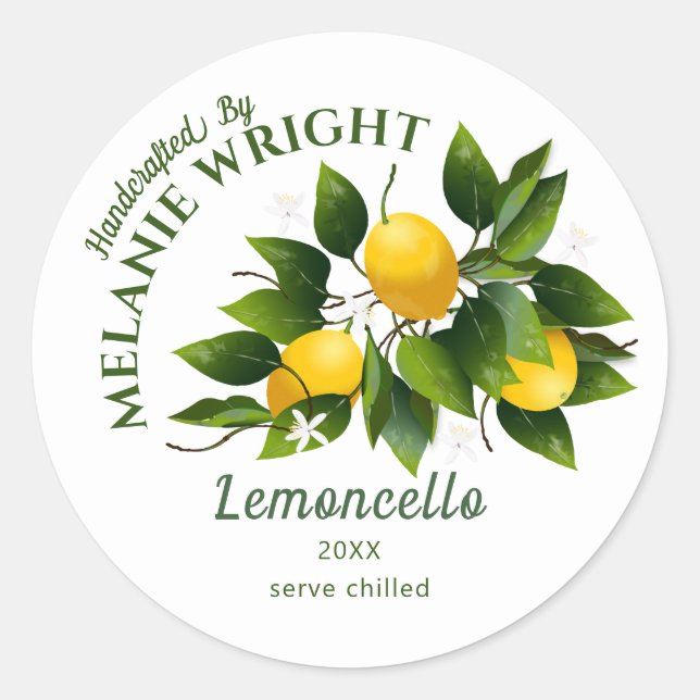 Lemon Fruit Canning Classic Round Sticker (Front)