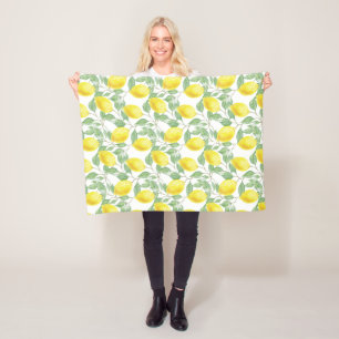 Lemon Fruit Citrus Yellow Trendy Fleece Blanket