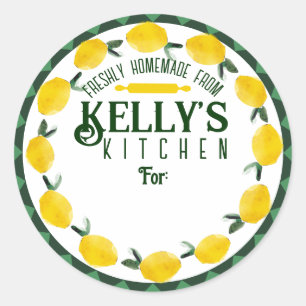 lemon fruit cooking baking gift tag stickers