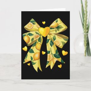 Lemon Fruit Coquette Bow For Women Girls Summer Va Card