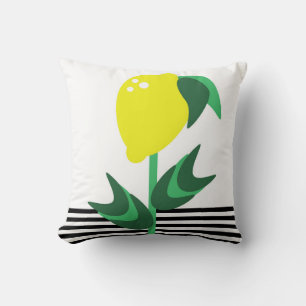 Lemon Fruit Garden Plant Stripes Keychain Cushion