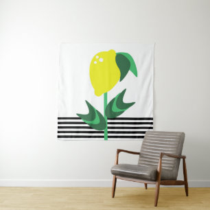 Lemon Fruit Garden Plant Stripes       Tapestry